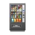 Vending machine. Retail mechanism. Automatic food sale. Buying drinks and snacks. Make purchases in selling equipment Royalty Free Stock Photo