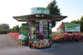 Vending machine with Roses at a greenhouse nursey where people can buy 24/7 roses in Moerkapelle in the Netherlands.