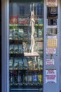 MESSINA, ITALY - NOVEMBER 06, 2018 - Vending machine selling snacks, drinks and weed in Sicily