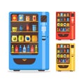 Vending Machine Set with Food and Drink. Vector Royalty Free Stock Photo