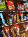 Vending machine slot with lots of different products