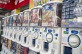 Vending machines for Gashapon toy capsules. Tokyo. Japan. Royalty Free Stock Photo