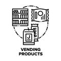 Vending Products Vector Concept Black Illustrations