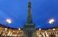 Vendome column with statue of Napoleon Bonaparte, on the Place Vendome at night, Paris, France. Royalty Free Stock Photo