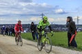 The Peloton on a Dirty Road - Paris-Nice 2016