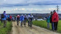 The Peloton on a Dirty Road - Paris-Nice 2016