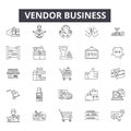 Vendor business line icons, signs, vector set, outline illustration concept Royalty Free Stock Photo