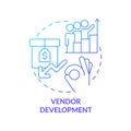 Vendor development blue gradient concept icon