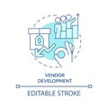 Vendor development turquoise concept icon