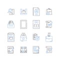 Vendor folders line icons collection. Organization, Management, Procurement, Contracts, Paperwork, Files, Suppliers