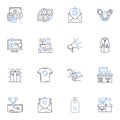 Vendor line icons collection. Quality, Reliability, Reputation, Customer-focused, Innovation, Customization, Efficiency