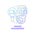 Vendor management blue gradient concept icon