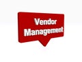 vendor management speech ballon on white