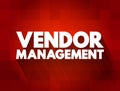 Vendor Management text quote, concept background