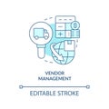 Vendor management turquoise concept icon