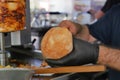A vendor prepares a doner kabab in istanbul , Royalty Free Stock Photo