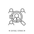 Vendor selection line icon. Editable illustration Royalty Free Stock Photo