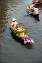 Vendor sell in floatig market,Bangkok,Thailand. Royalty Free Stock Photo