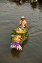 Vendor sell in floatig market,Bangkok,Thailand. Royalty Free Stock Photo