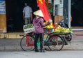 A vendor selling foods on street in Hanoi, Vietnam Royalty Free Stock Photo