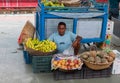 Vendor selling fruits at Siliguri Railway station at morning for for train passengers