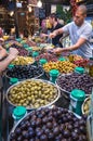 Vendor selling pickles in Sarona food market