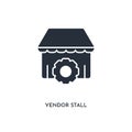 Vendor stall icon. simple element illustration. isolated trendy filled vendor stall icon on white background. can be used for web