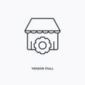 Vendor stall outline icon. Simple linear element illustration. Isolated line vendor stall icon on white background. Thin stroke