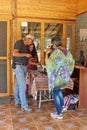 Vendor table on a patio