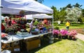 Vendor tent with flowers for sale and customers at Spring Garden Show at Tulsa Garden Center - Tulsa USA circa April 2010 Royalty Free Stock Photo
