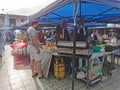 Vendors and buyers at street bazaar during the fasting month of Ramadan in the year of outbreak corona virus.