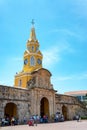 Vendors and Clock Tower Gate Royalty Free Stock Photo