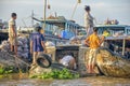 Vendors at the Floating market, Mekong Delta, Can Tho, Vietnam Royalty Free Stock Photo