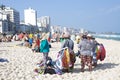 Vendors on Ipanema beach in Rio de Janeiro