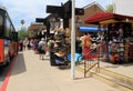 Vendors lined up along streets of Old Town, selling their wares from pop-up shops, California, 2016