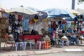 Vendors sell various of stuffs at Tham Krasae Bridge station