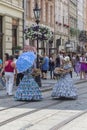 Vendors of sweets on the street of the city of Lviv