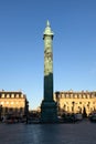 The VendÃÂ´me Column in Paris` First district Royalty Free Stock Photo