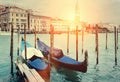 Venecian gondolas on Grande Chanel Royalty Free Stock Photo