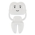 Veneer tooth, cartoon character. The concept of dental examination of teeth, dental health and hygiene.