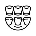 veneers dental procedure line icon vector illustration