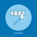 Veneers line icon. Dental care equipment sign, medical elements. Health care thin linear symbol for dentistry clinic