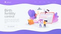 Female contraceptives landing page concept