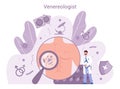 Venereologist concept. Professional doctor venerology and dermatology disease