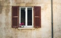 Venetian architecture. Buildings in daylight, windows, beautiful old places. Royalty Free Stock Photo