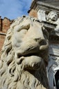 Lion at the Entrance to the Arsenal of Venice Royalty Free Stock Photo