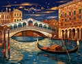 Venetian bridge at twilight