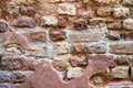 Venetian building weathered wall surface brick wall detail.