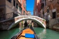 Venetian canal with gondolas Royalty Free Stock Photo