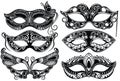 Venetian carnival face masks collection for party Royalty Free Stock Photo